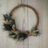 Hoop Trockenkranz Wandkranz Türkranz Flowerhoop Trockenblumen 25 cm Pfauenfeder