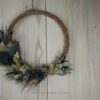 Hoop Trockenkranz Wandkranz Türkranz Flowerhoop Trockenblumen 25 cm Pfauenfeder
