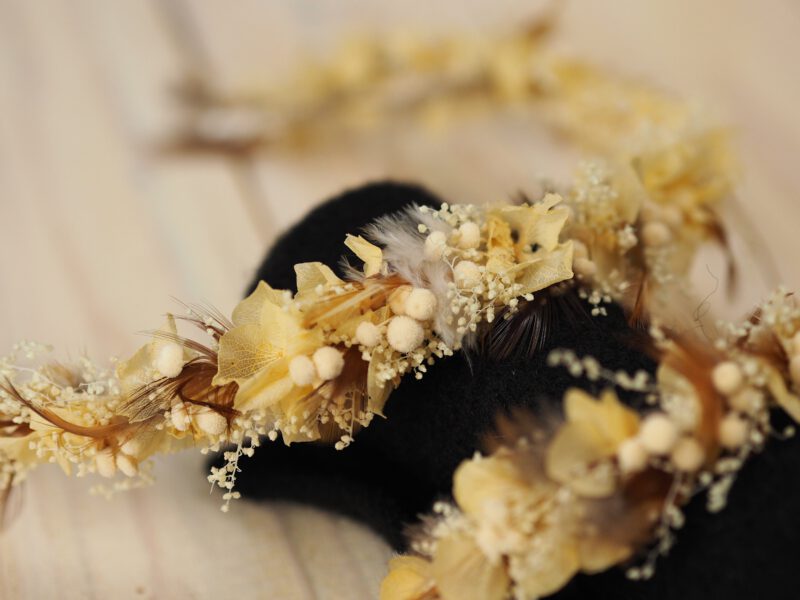 Kopfkranz Armband Set Trockenblumen Hochzeit Kommunion Newborn Shooting