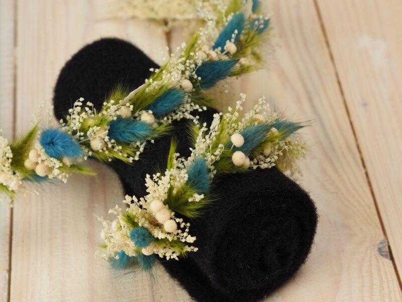 Kopfkranz Armband Set Trockenblumen Hochzeit Kommunion Newborn Shooting