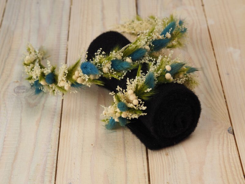 Kopfkranz Armband Set Trockenblumen Hochzeit Kommunion Newborn Shooting