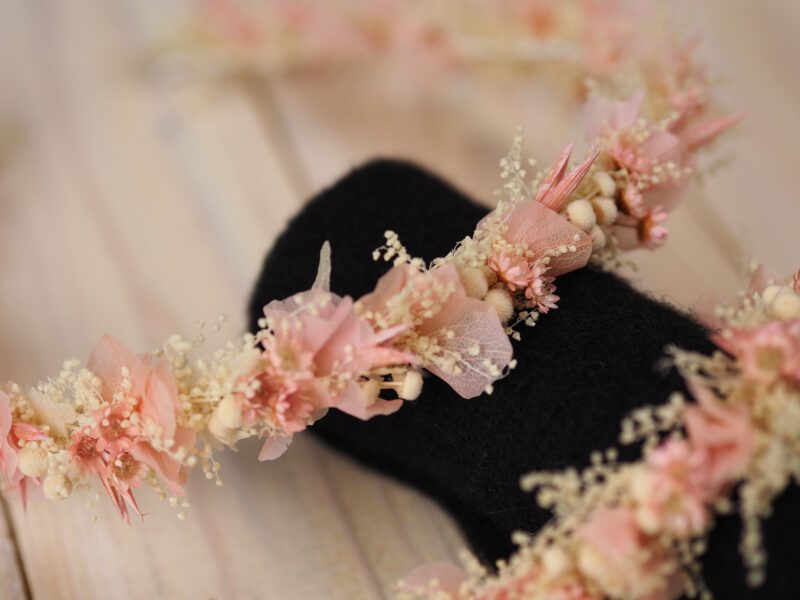 Kopfkranz Armband Set Trockenblumen Hochzeit Kommunion Newborn Shooting
