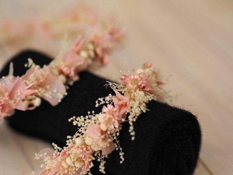 Kopfkranz Armband Set Trockenblumen Hochzeit Kommunion Newborn Shooting