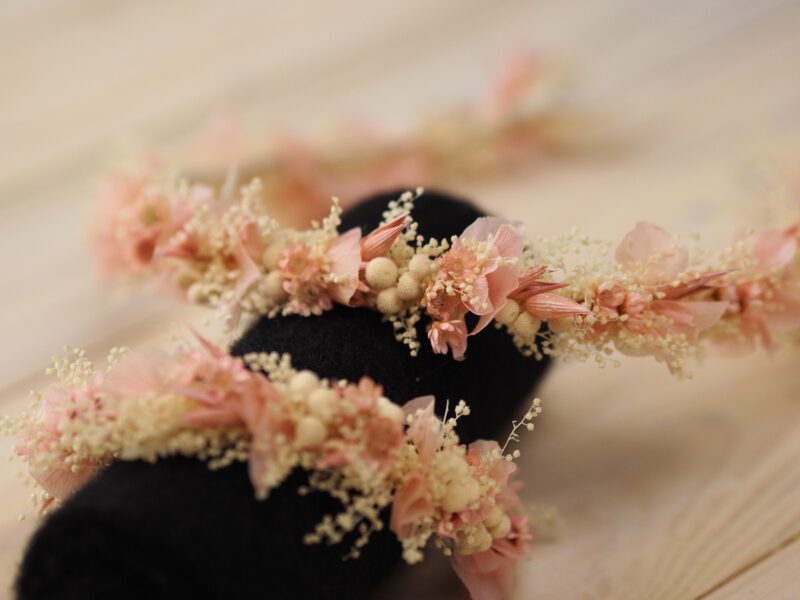 Kopfkranz Armband Set Trockenblumen Hochzeit Kommunion Newborn Shooting