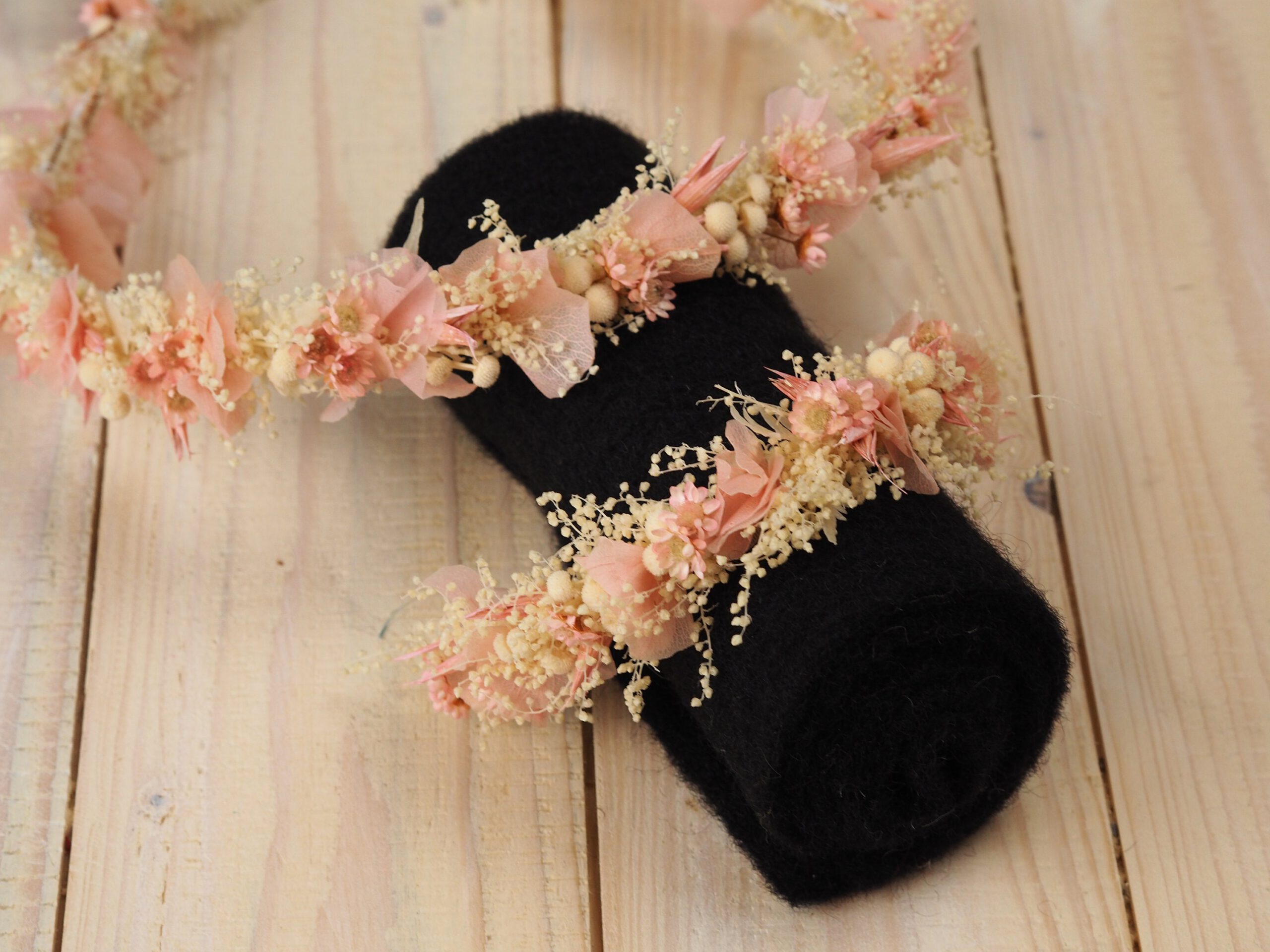 Kopfkranz Armband Set Trockenblumen Hochzeit Kommunion Newborn Shooting