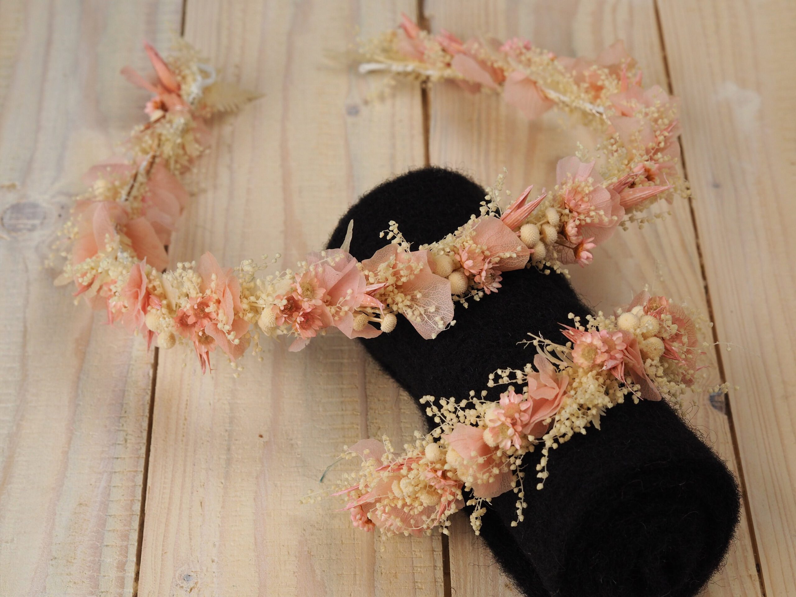 Kopfkranz Armband Set Trockenblumen Hochzeit Kommunion Newborn Shooting