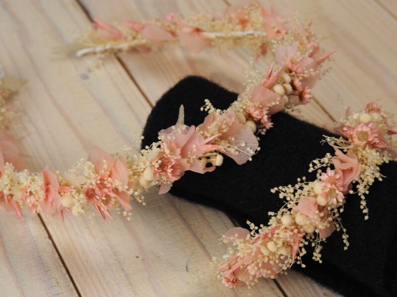 Kopfkranz Armband Set Trockenblumen Hochzeit Kommunion Newborn Shooting