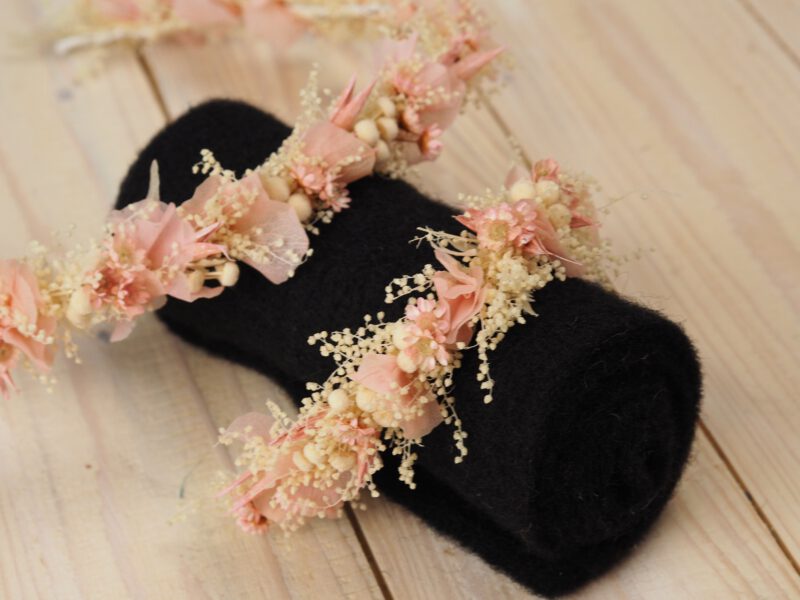 Kopfkranz Armband Set Trockenblumen Hochzeit Kommunion Newborn Shooting