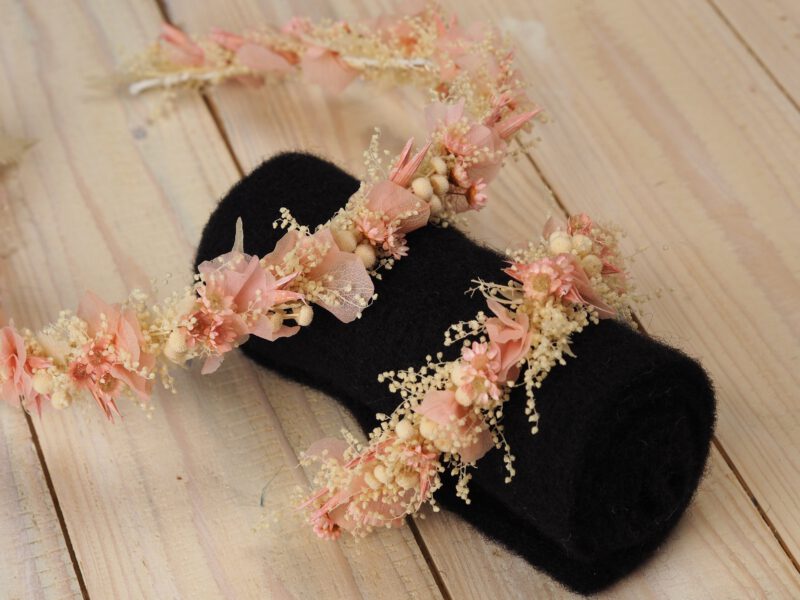 Kopfkranz Armband Set Trockenblumen Hochzeit Kommunion Newborn Shooting