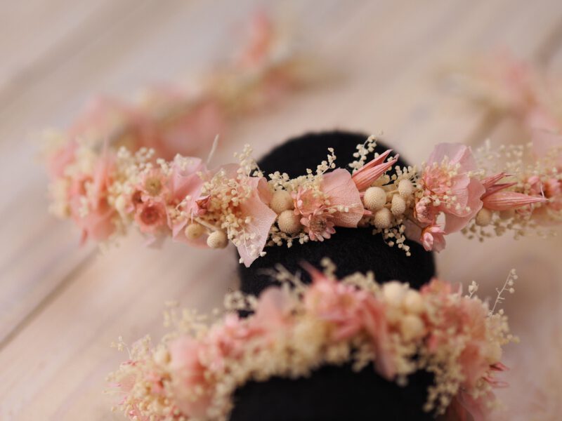 Kopfkranz Armband Set Trockenblumen Hochzeit Kommunion Newborn Shooting