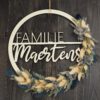 Namenschild Familie Türkranz Trockenblumen 28 cm individualisierbar