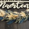 Namenschild Familie Türkranz Trockenblumen 28 cm individualisierbar
