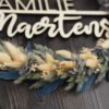 Namenschild Familie Türkranz Trockenblumen 28 cm individualisierbar