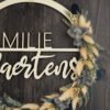 Namenschild Familie Türkranz Trockenblumen 28 cm individualisierbar
