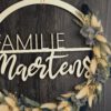Namenschild Familie Türkranz Trockenblumen 28 cm individualisierbar