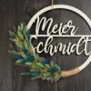 Namenschild Familie Türkranz Trockenblumen 28 cm individualisierbar