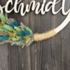 Namenschild Familie Türkranz Trockenblumen 28 cm individualisierbar