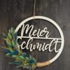 Namenschild Familie Türkranz Trockenblumen 28 cm individualisierbar