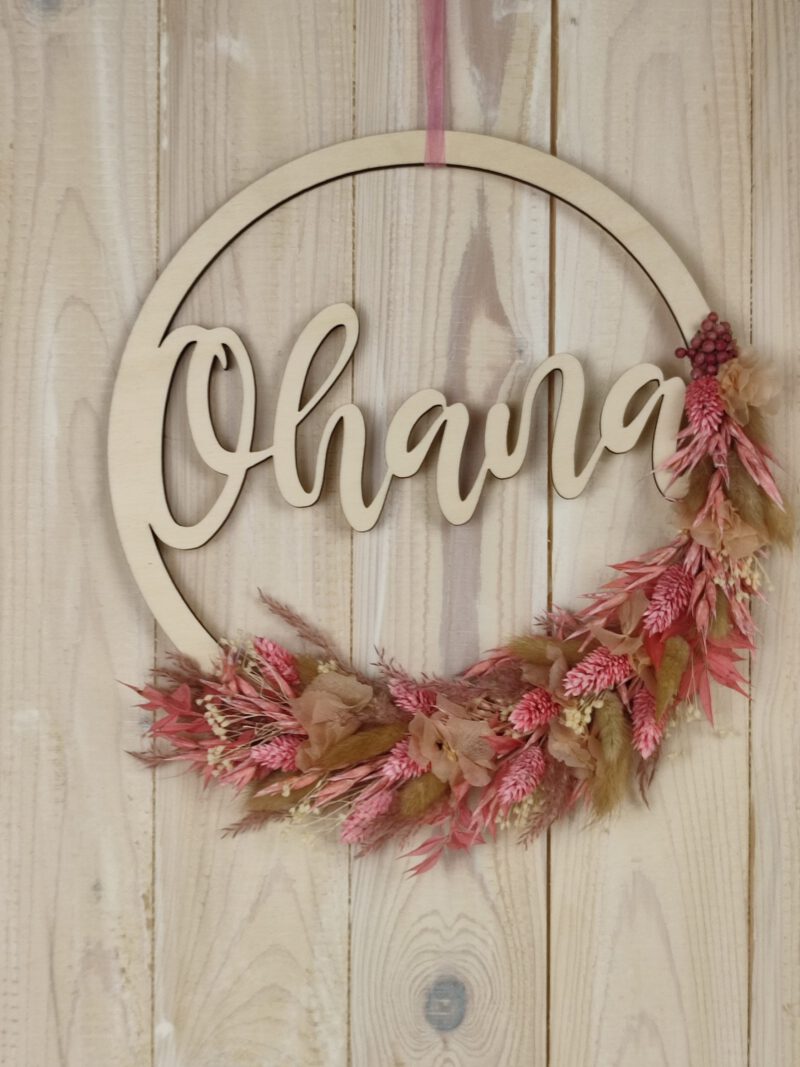Ohana Türkranz Türschild Wanddeko Trockenblumen