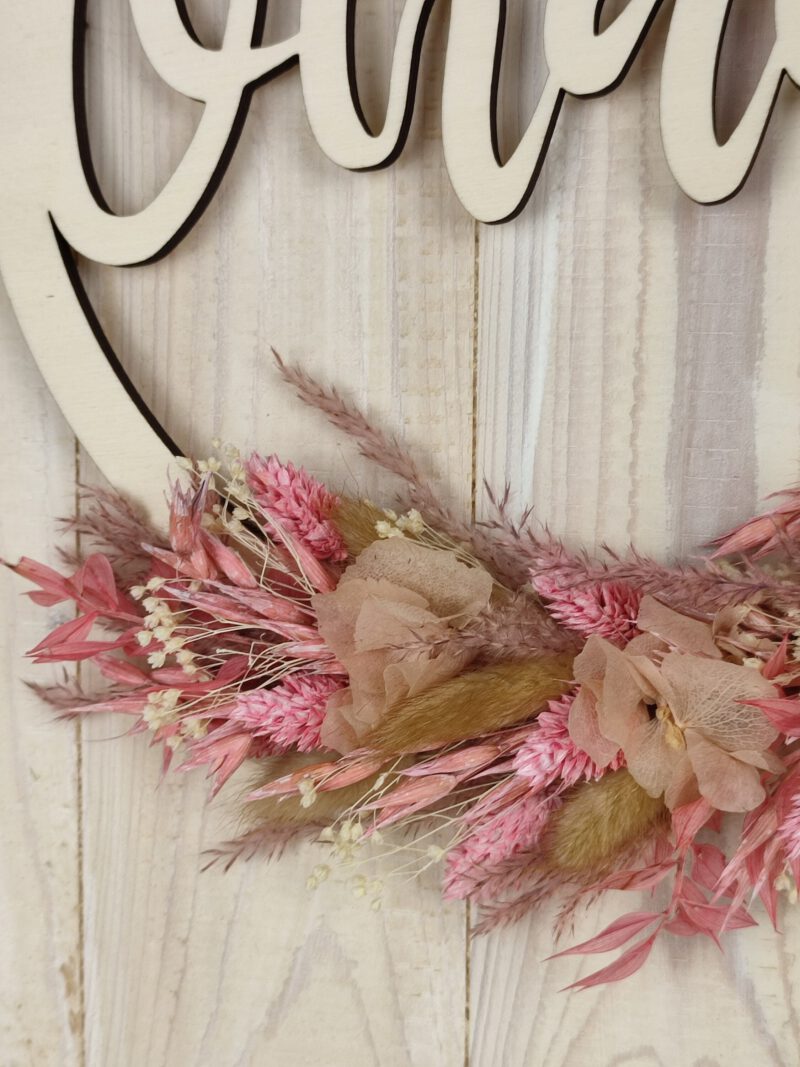 Ohana Türkranz Türschild Wanddeko Trockenblumen