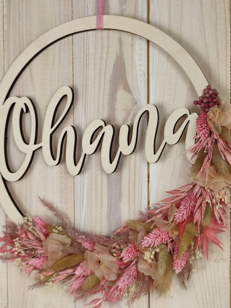 Ohana Türkranz Türschild Wanddeko Trockenblumen