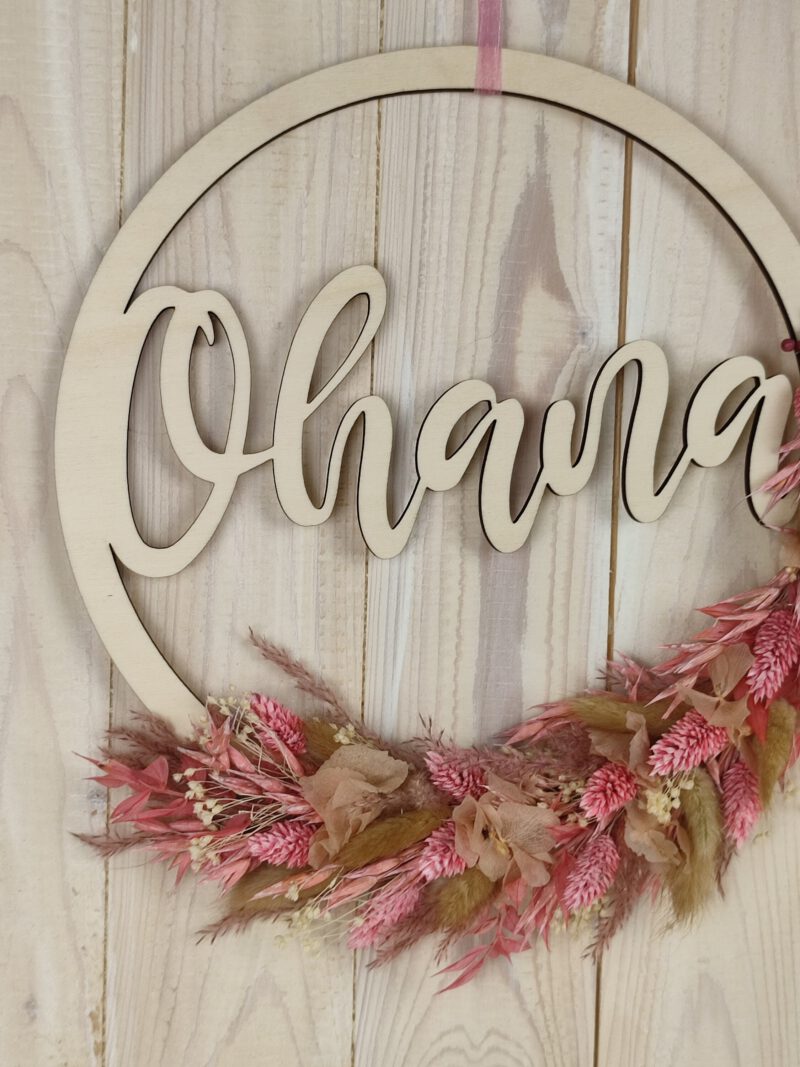 Ohana Türkranz Türschild Wanddeko Trockenblumen