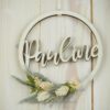 personalisiertes Namensschild aus Holz mit Trockenblumen  individualisiert verschiedene Durchmesser