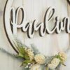 personalisiertes Namensschild aus Holz mit Trockenblumen  individualisiert verschiedene Durchmesser