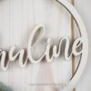 personalisiertes Namensschild aus Holz mit Trockenblumen  individualisiert verschiedene Durchmesser