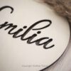 personalisiertes Namensschild Holz, Namensschild ausgestanzt