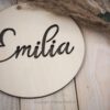 personalisiertes Namensschild Holz, Namensschild ausgestanzt