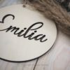personalisiertes Namensschild Holz, Namensschild ausgestanzt