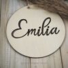 personalisiertes Namensschild Holz, Namensschild ausgestanzt