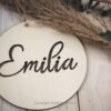 personalisiertes Namensschild Holz, Namensschild ausgestanzt