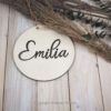 personalisiertes Namensschild Holz, Namensschild ausgestanzt