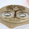 Personalisiertes Ringkissen Holz, alternatives Ringkissen aus Holz mit Baum und Herz graviert individuelles Ringkissen graviertes Ringkissen