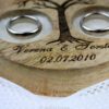 Personalisiertes Ringkissen Holz, alternatives Ringkissen aus Holz mit Baum und Herz graviert individuelles Ringkissen graviertes Ringkissen
