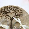 Personalisiertes Ringkissen Holz, alternatives Ringkissen aus Holz mit Baum und Herz graviert individuelles Ringkissen graviertes Ringkissen