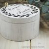personalisiertes Ringkissen Holz / Ringkästchen / Ringbox Mangoholz rund