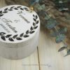 personalisiertes Ringkissen Holz / Ringkästchen / Ringbox Mangoholz rund