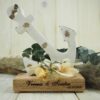 Ringkissen Holz Anker Maritim mit Trockenblumen personalisiert Ringkissen Holz Anker Maritim mit Trockenblumen personalisiert
