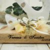 Ringkissen Holz Anker Maritim mit Trockenblumen personalisiert Ringkissen Holz Anker Maritim mit Trockenblumen personalisiert