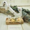 Ringkissen Holz Anker Maritim mit Trockenblumen personalisiert Ringkissen Holz Anker Maritim mit Trockenblumen personalisiert