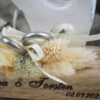 Ringkissen Holz Anker Maritim mit Trockenblumen personalisiert Ringkissen Holz Anker Maritim mit Trockenblumen personalisiert