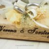 Ringkissen Holz Anker Maritim mit Trockenblumen personalisiert Ringkissen Holz Anker Maritim mit Trockenblumen personalisiert