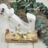 Ringkissen Holz Anker Maritim mit Trockenblumen personalisiert Ringkissen Holz Anker Maritim mit Trockenblumen personalisiert