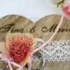 Ringkissen Holz Herz boho rosa kupfer
