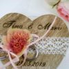 Ringkissen Holz Herz boho rosa kupfer