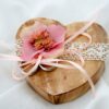 Ringkissen Holz Herz boho rosa kupfer