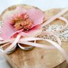 Ringkissen Holz Herz boho rosa kupfer